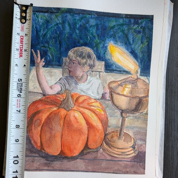 Original Watercolor Painting: Autumn Fire Seeker - Picture 6 of 8